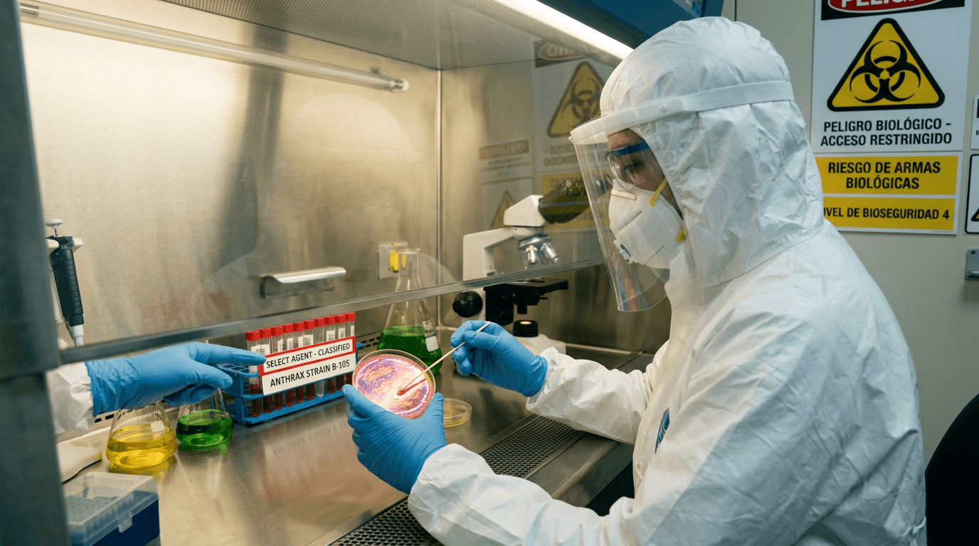 Riesgo de armas biológicas en un laboratorio